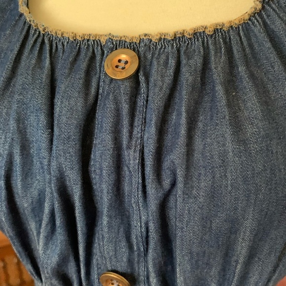 Lapis Chambray Tiered Smocked Maxi‎ Dress Size Medium Blue - Picture 7 of 9